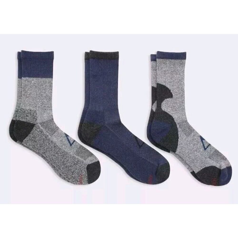 Hanes 3 Pairs of Explorer Job Sites Cushioned Crew Socks size 6-12 NEW